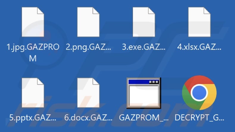 Files encrypted by GAZPROM ransomware (.GAZPROM extension)