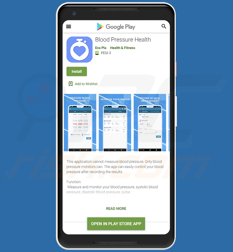 Joker trojan disguising as Blood Pressure Health application