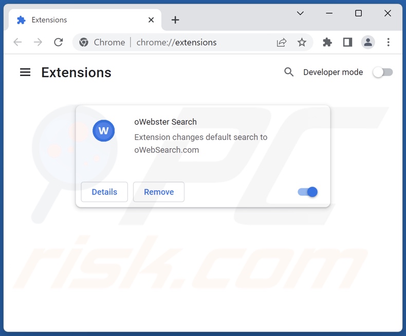 Removing owebsearch.com related Google Chrome extensions