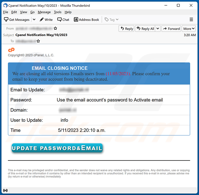 We Are Closing All Old Versions Of Email escroquerie (2023-05-11)