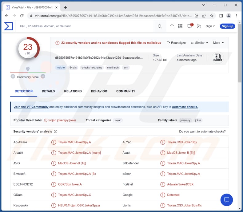 JokerSpy application indésirable
