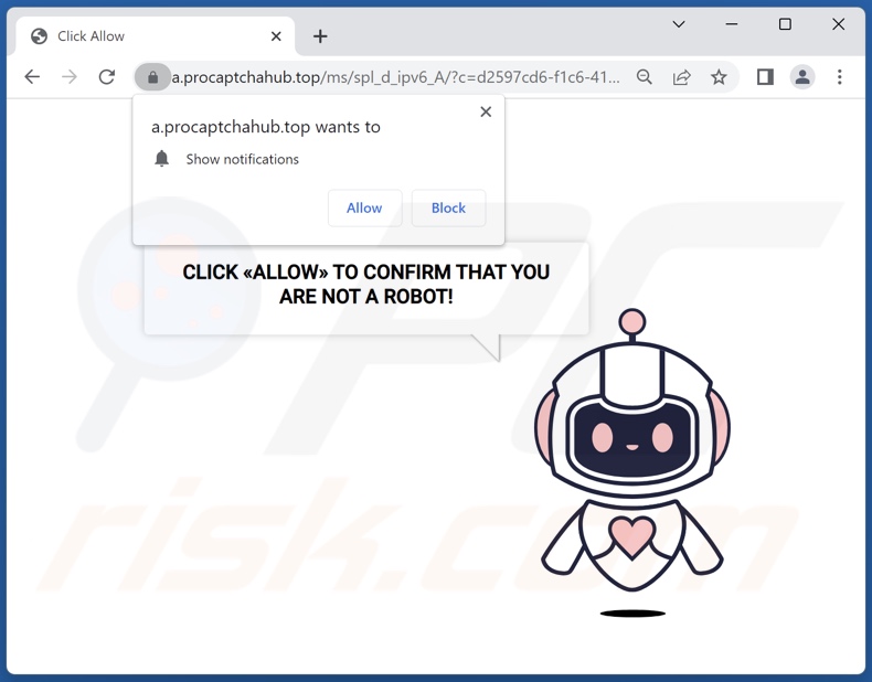 procaptchahub[.]top pop-up redirects