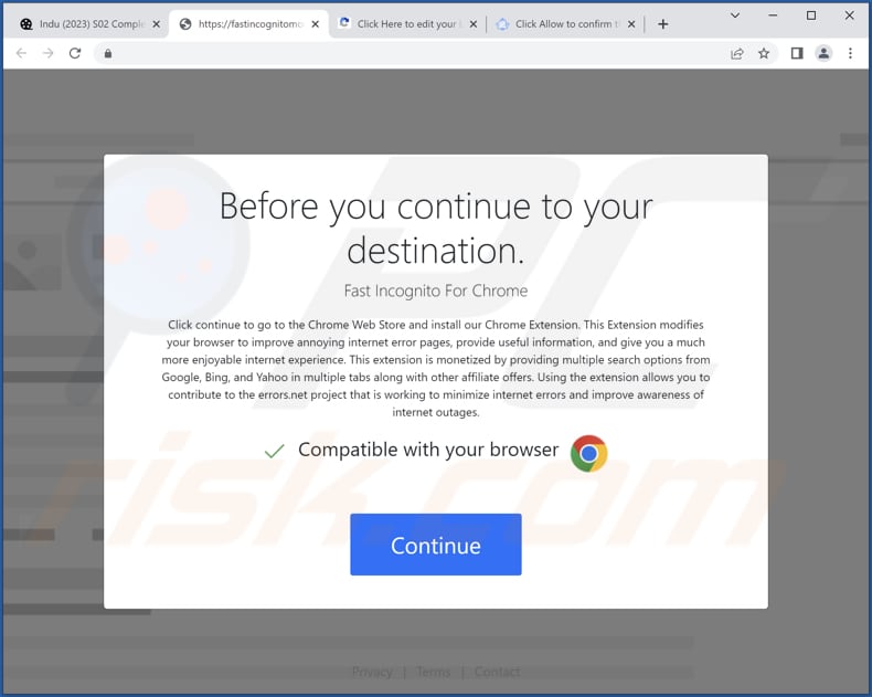 Fast Incognito Mode adware promoteur trompeur