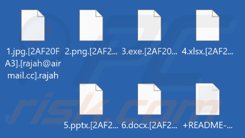 Fichiers cryptés par Rajah ransomware (extension .rajah)