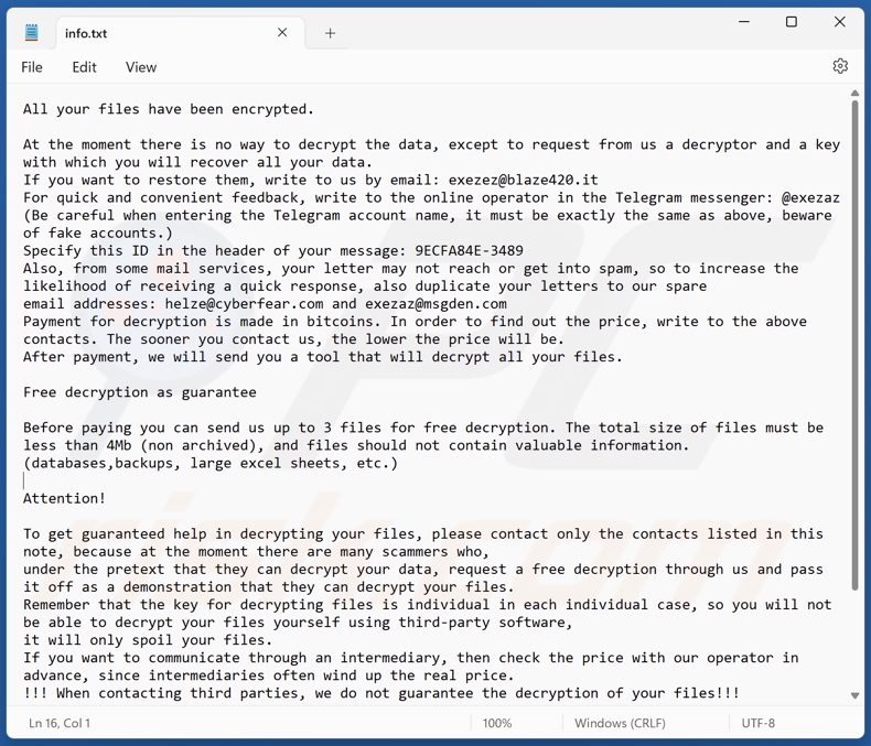 Kmrox ransomware texte (info.txt)
