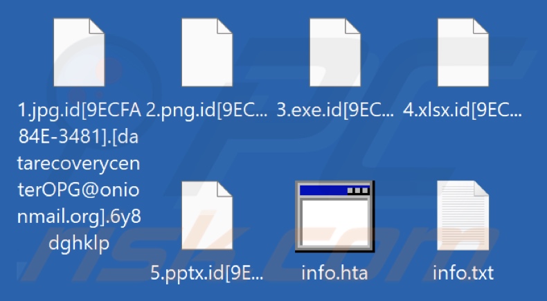 Fichiers cryptés par le ransomware 6y8dghklp (extension .6y8dghklp)