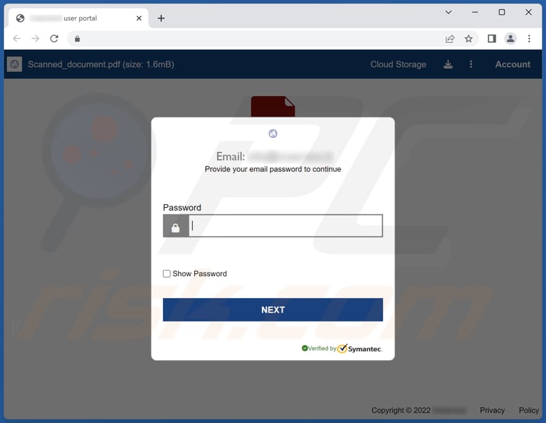 Adobe PDF Shared site web d'hameçonnage utilisé pour extraire les identifiants de connexion à un compte courriel
