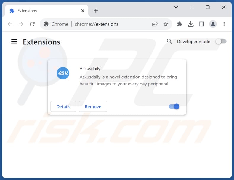 Suppression des extensions Google Chrome liées à Askusdaily.com