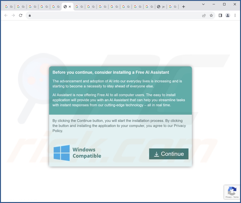Site web proposant un programme d'installation contenant le pirate de navigateur ChatGPT Check
