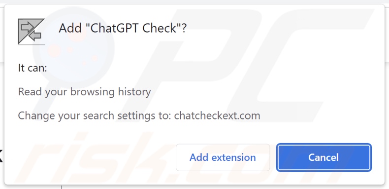 ChatGPT Check browser hijacker demander des autorisations
