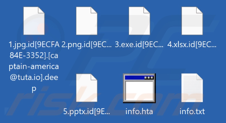 Fichiers cryptés par le ransomware Deep (Phobos) (extension .deep)