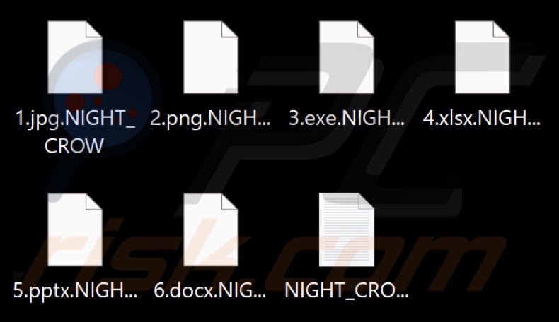 Fichiers cryptés par le ransomware NIGHT CROW (extension .NIGHT_CROW)