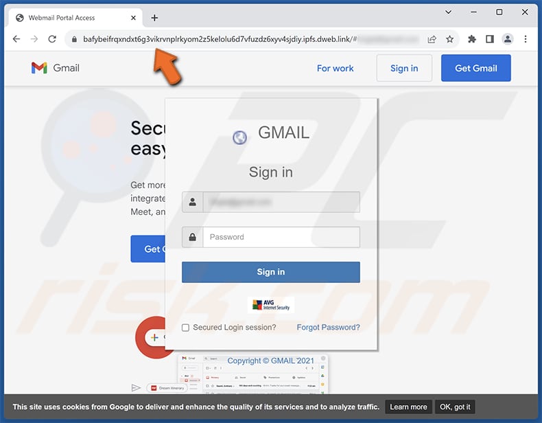 A new sign-in on windows page de phishing frauduleuse par courrier électronique
