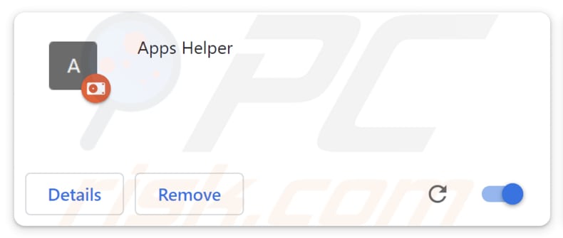 Apps Helper extension malveillante