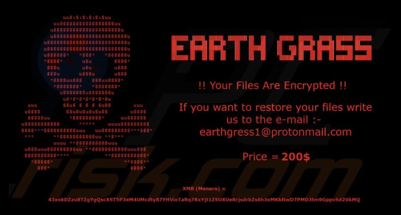 Fond d'écran du ransomware EARTH GRASS