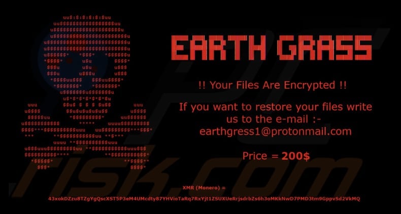 Fond d'écran du ransomware EARTH GRASS
