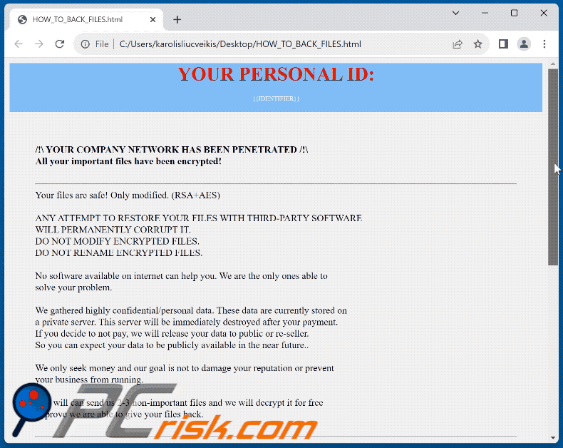 Locknet instructions de décryptage du ransomware (HOW_TO_BACK_FILES.html)