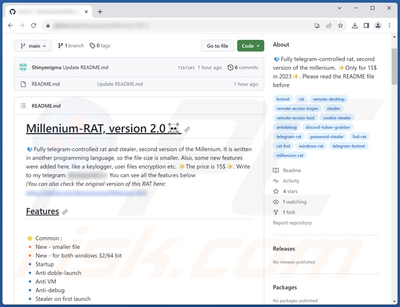 Le malware Millenium 2.0 promu en ligne
