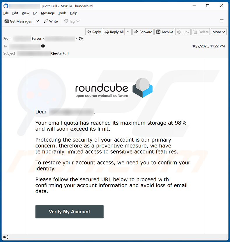 Roundcube email scam (2023-10-03)