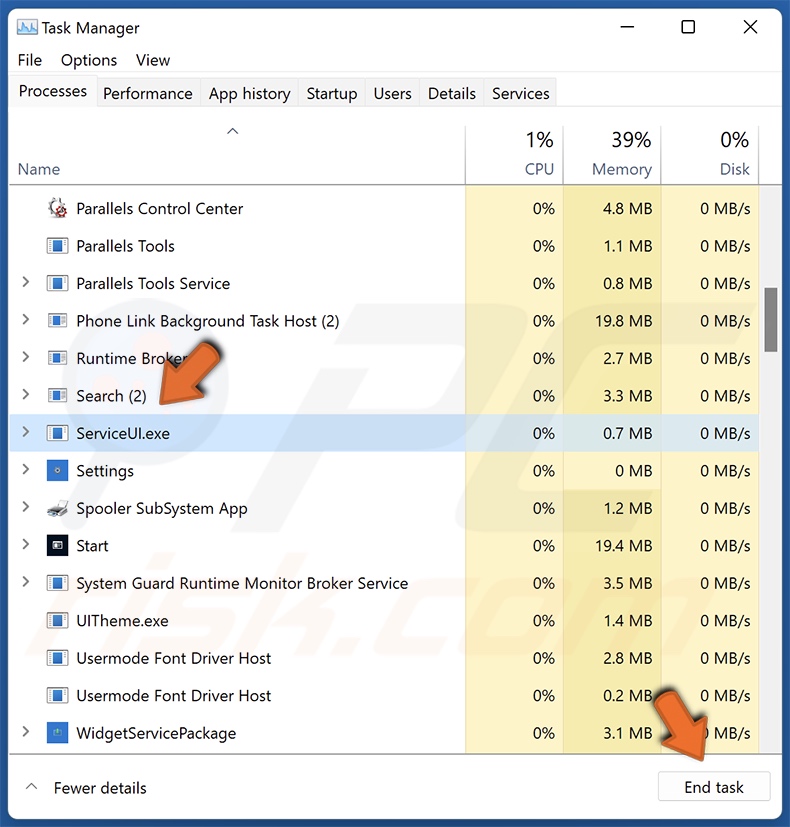 searchtabs.io browser hijacker étape de suppression 1