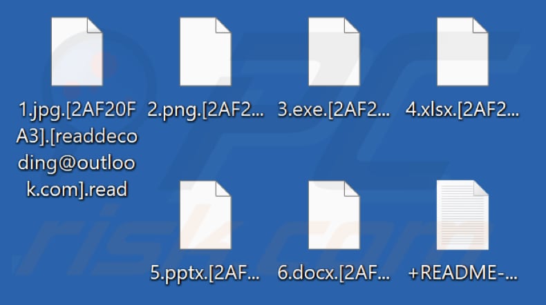 Files encrypted by Read ransomware (.read extension)