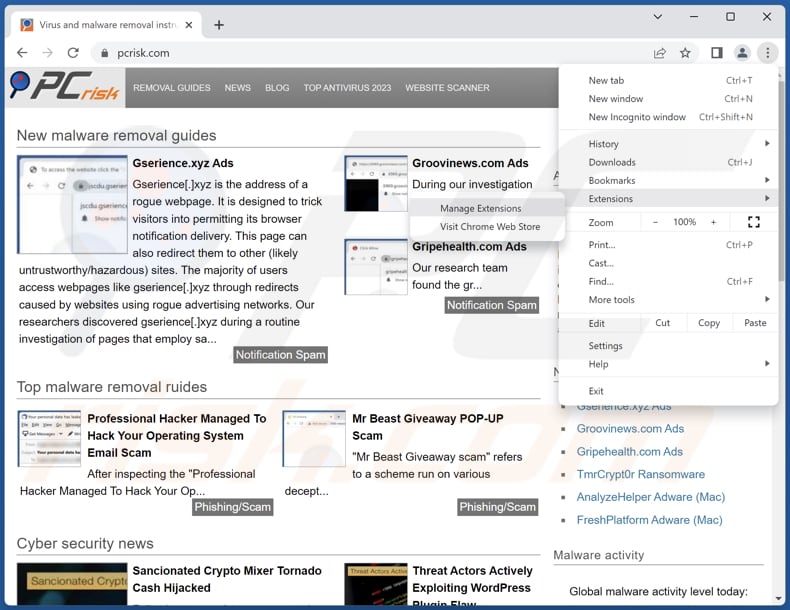 Étape Suppression du malware DataEngine de Google Chrome 1