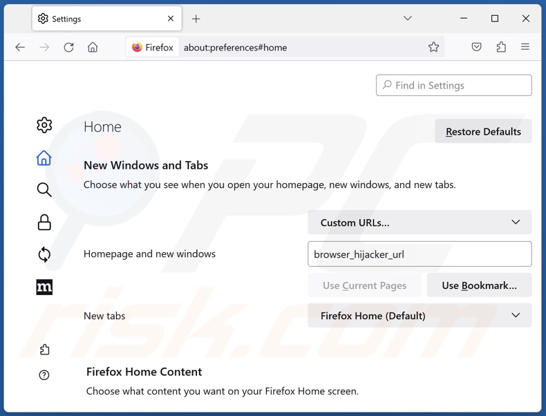 Changer la page d'accueil de Mozilla Firefox