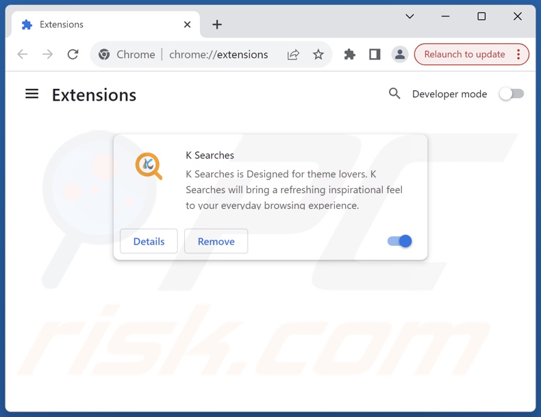 Suppression des extensions Google Chrome liées à ksearches.com