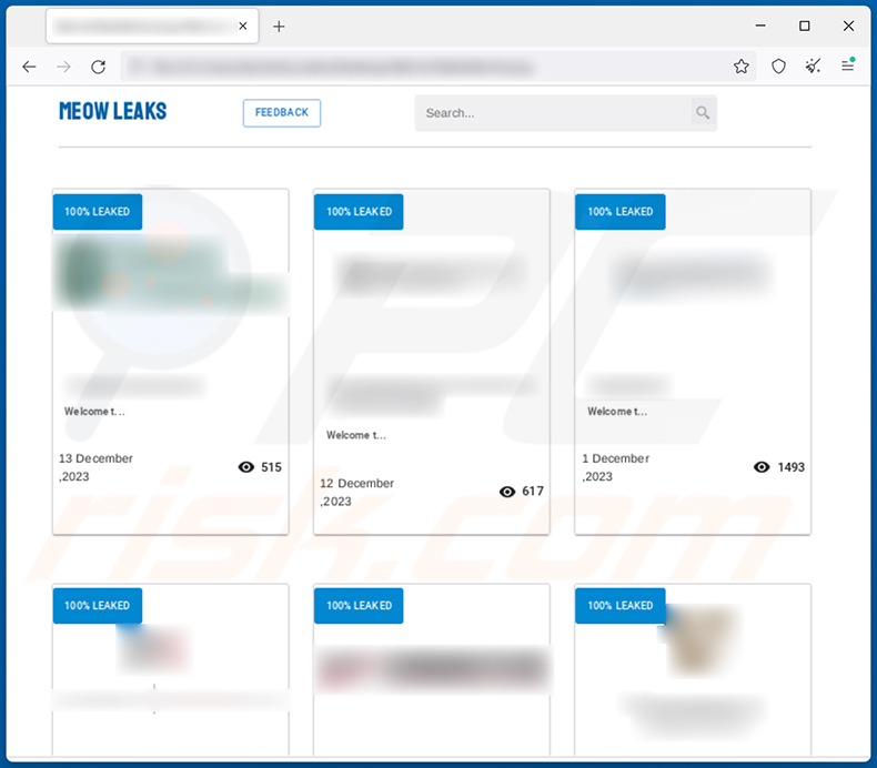 site de fuite de données du rançongiciels MEOW