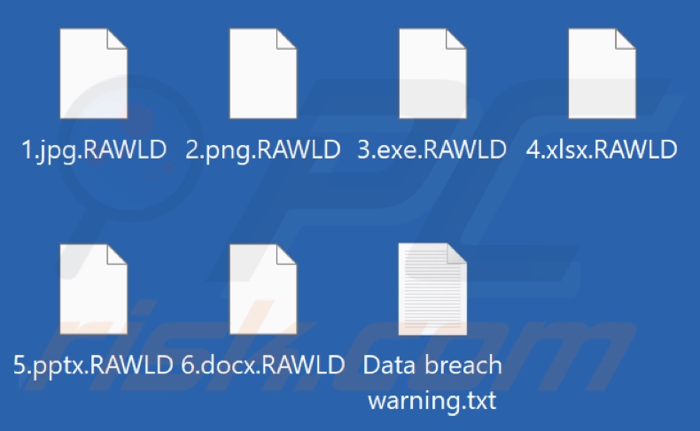 Fichiers cryptés par le ransomware RA World (extension .RAWLD)