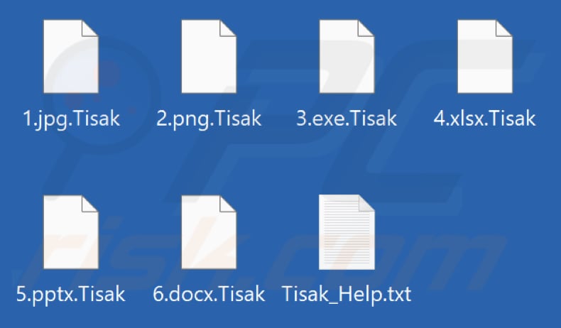 Files encrypted by Tisak ransomware (.Tisak extension)
