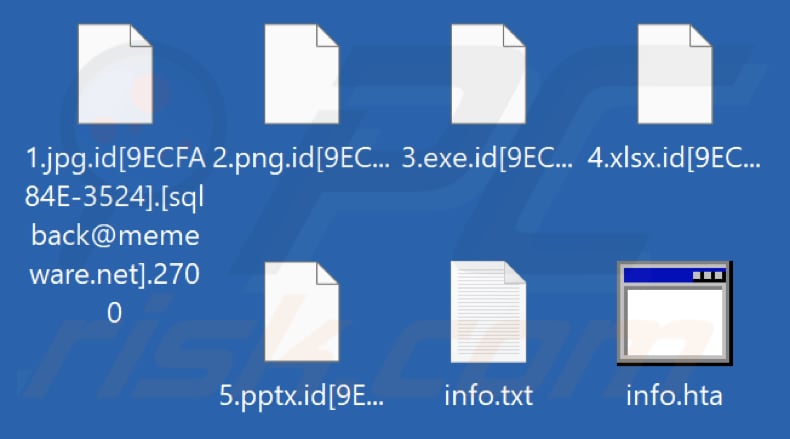 Fichiers cryptés par le ransomware 2700 (extension .2700)