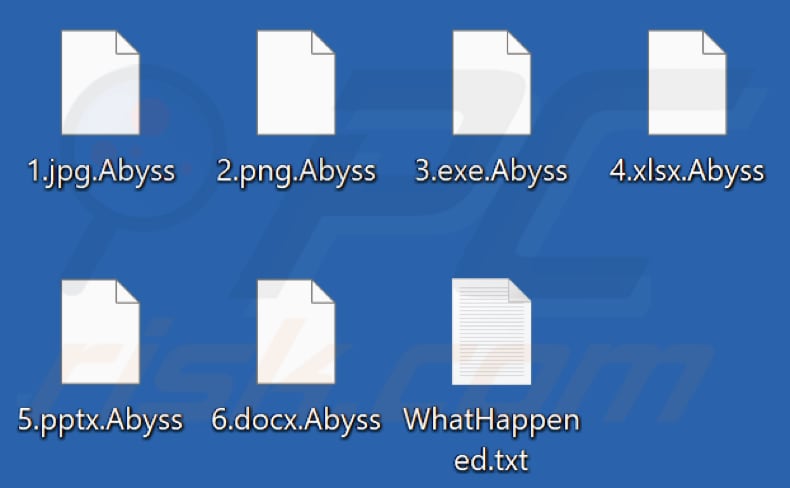 Fichiers cryptés par le rançongiciel Abyss (extension .Abyss)