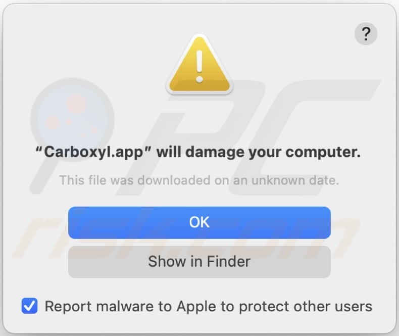 Carboxyl.app avertissement concernant les logiciels publicitaires