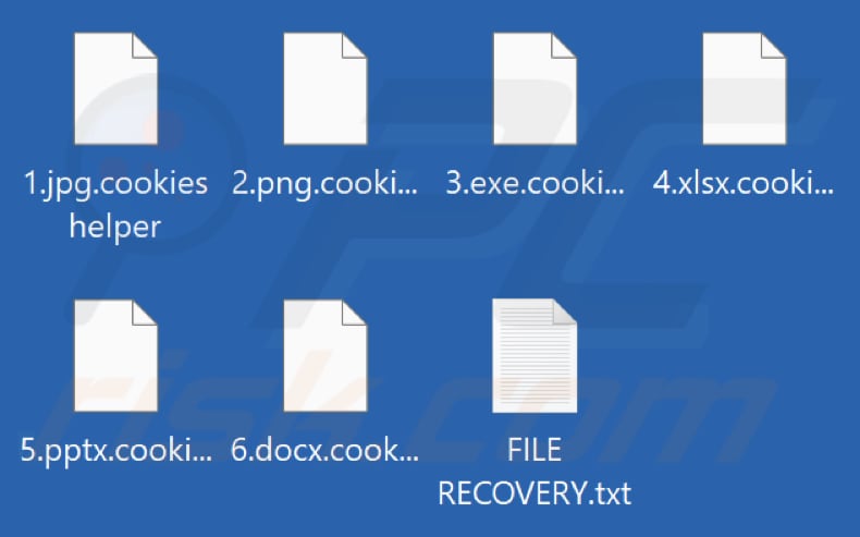 Fichiers cryptés par le ransomware CookiesHelper (extension .cookieshelper)