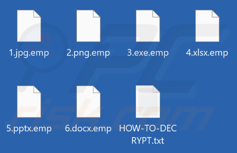 Fichiers cryptés par le ransomware Empire (extension .emp)