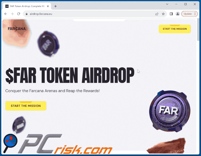Appearance of FAR TOKEN AIRDROP scam