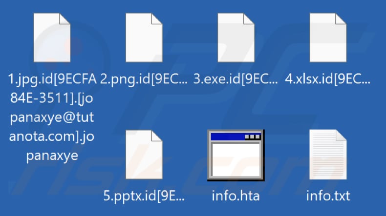 Fichiers cryptés par le ransomware Jopanaxye (extension .jopanaxye)