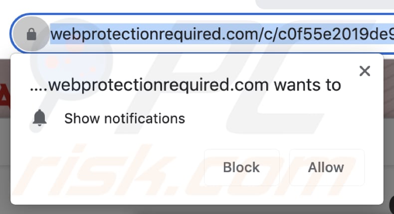 MacOS Is Infected - Virus Found Notification Scam site Web demandant l'autorisation d'envoyer des notifications sur Chrome