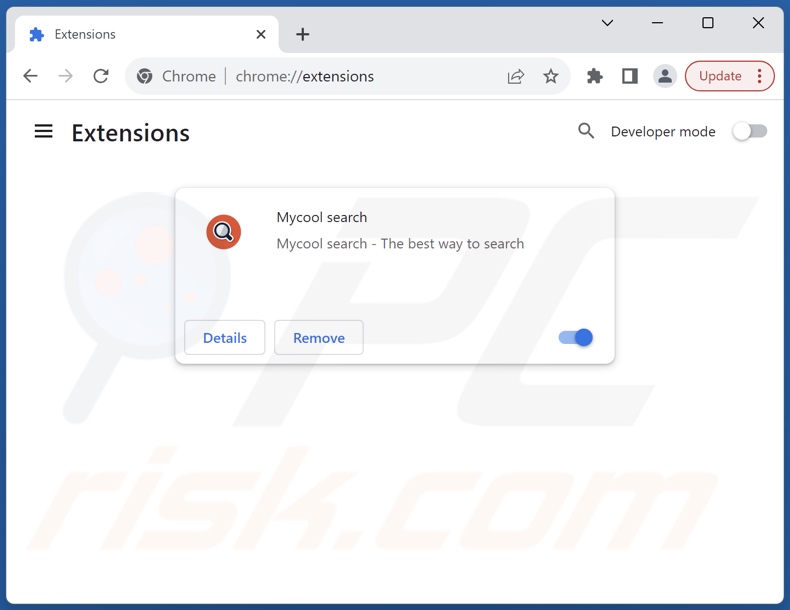 Suppression des extensions Google Chrome liées à search.mycooltab.com