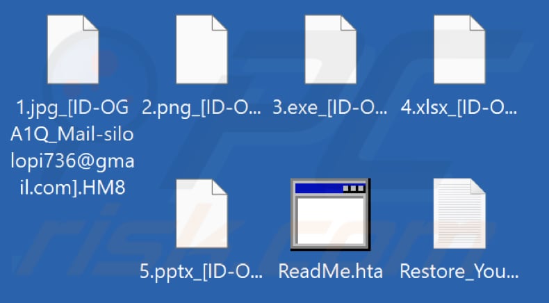 Fichiers cryptés par le rançongiciel RCRU64 (extension .HM8)