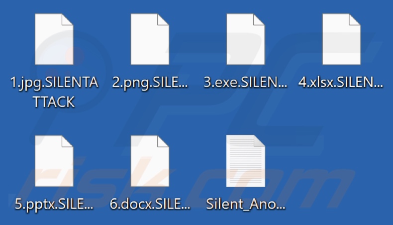 Fichiers cryptés par le ransomware SilentAnonymous (extension .SILENTATTACK)