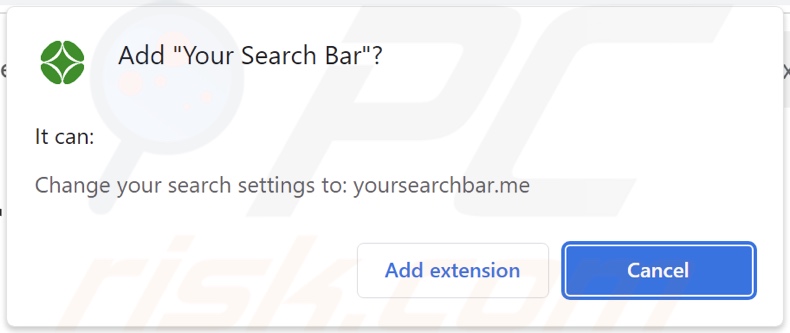 Permissions demandées par le pirate de navigateur Your Search Bar