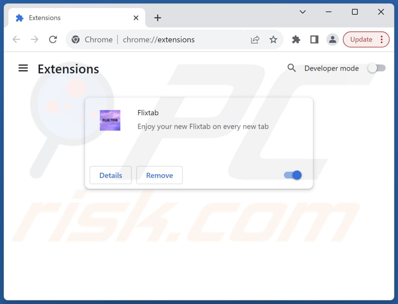 Suppression des extensions Google Chrome liées à flixtab.com