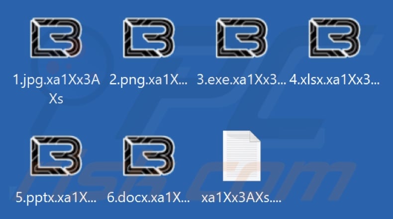 Fichiers cryptés par le ransomware LockBit 4.0 (extension .xa1Xx3AXs)