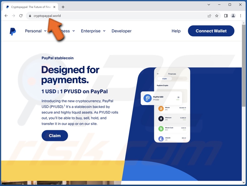 arnaque PayPal Stablecoin