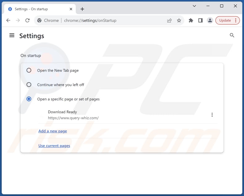 Supprimer query-whiz.com de la page d'accueil de Google Chrome