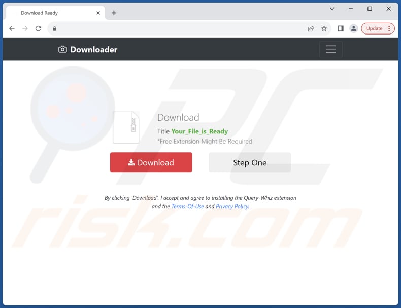Site web utilisé pour promouvoir le pirate de navigateur Query-Whiz
