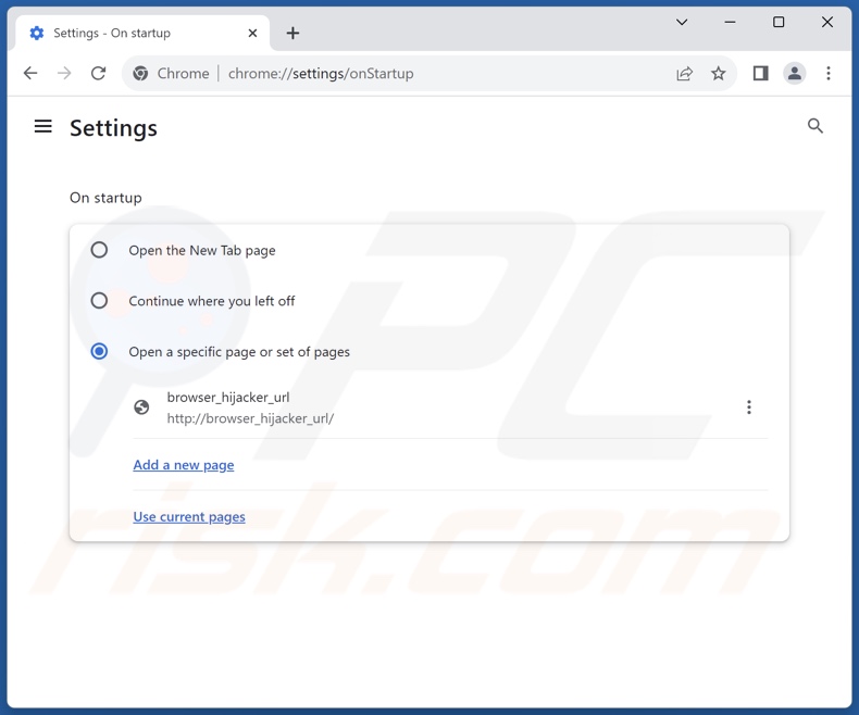 Modification de la page d'accueil de Google Chrome