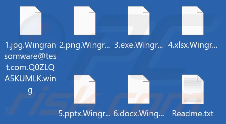 Files encrypted by Wing ransomware (.wing extension)